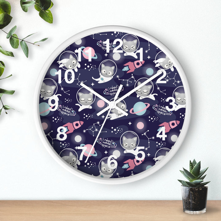 Space Cat Wall Clock, Cat Wall Clock - Brachjoyllc