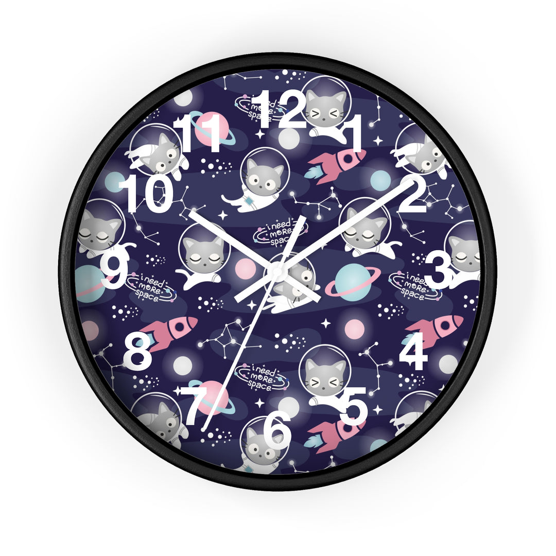 Space Cat Wall Clock, Cat Wall Clock - Brachjoyllc