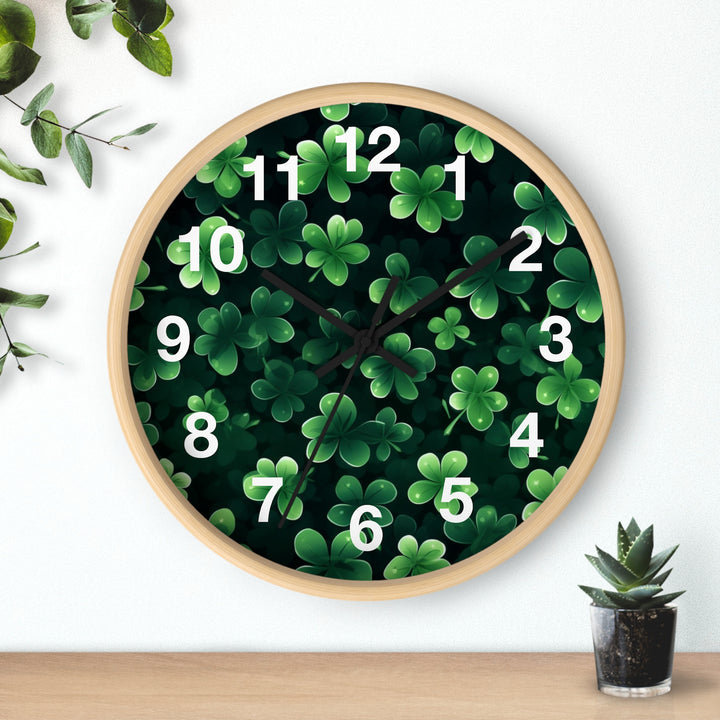 Clover Wall Clock, Irish Wall Clock - Brachjoyllc