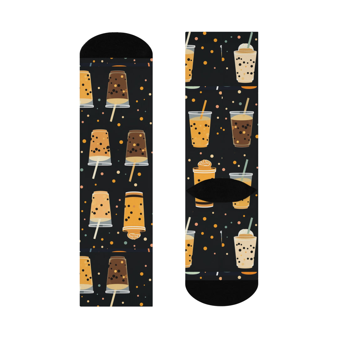 Boba Tea Cushioned Crew Socks, Bubble Tea Socks