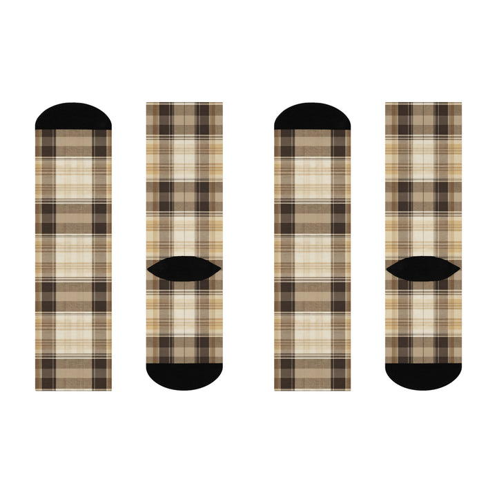 Plaid Boho3 Cushioned Crew Socks