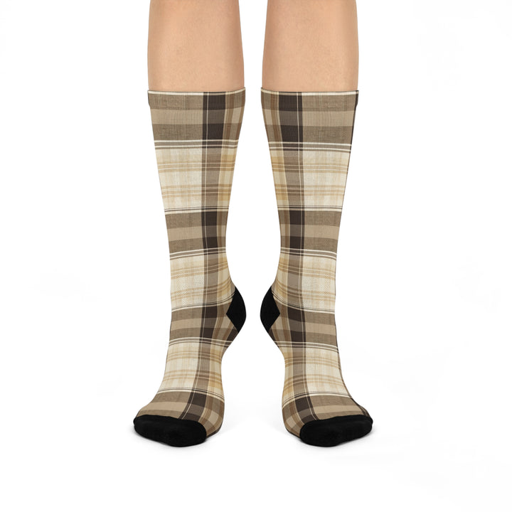 Plaid Boho3 Cushioned Crew Socks