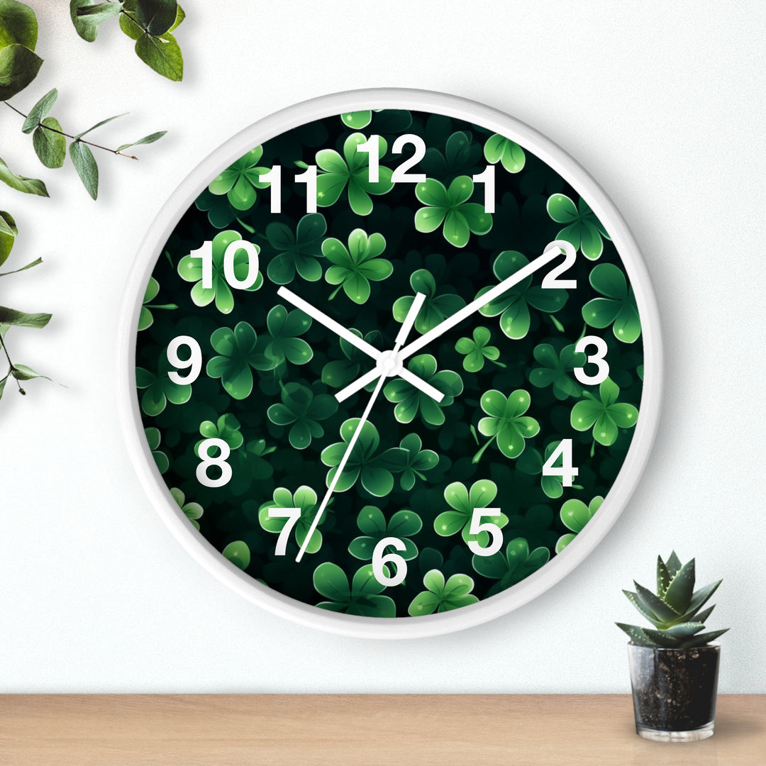 Clover Wall Clock, Irish Wall Clock - Brachjoyllc