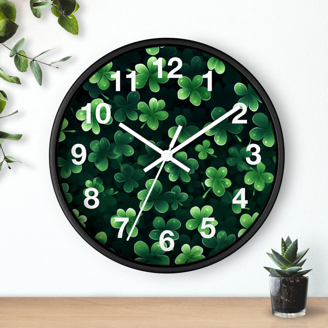 Clover Wall Clock, Irish Wall Clock - Brachjoyllc