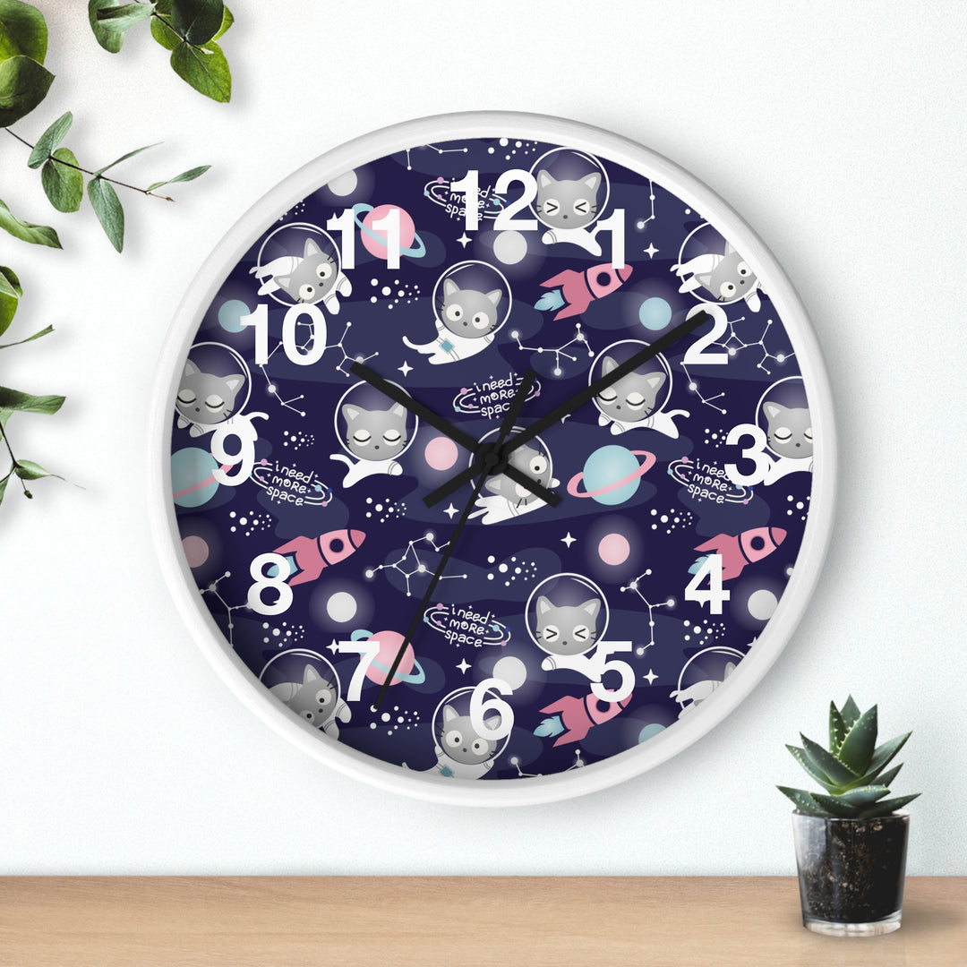 Space Cat Wall Clock, Cat Wall Clock - Brachjoyllc