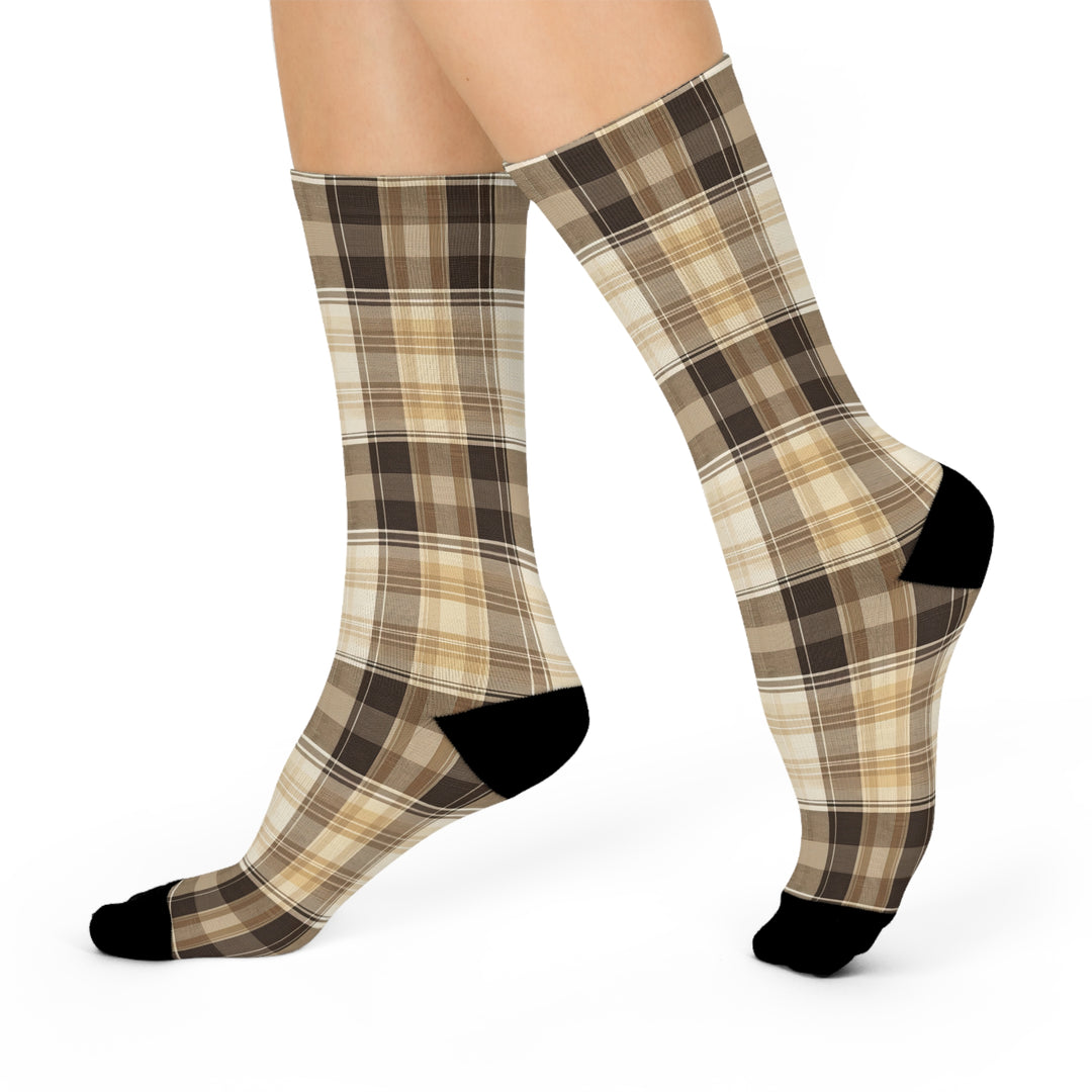 Plaid Boho3 Cushioned Crew Socks