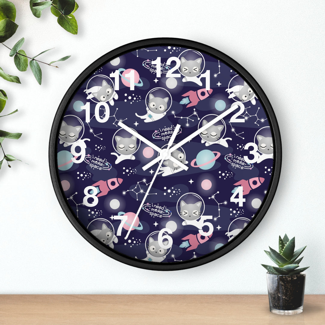 Space Cat Wall Clock, Cat Wall Clock - Brachjoyllc