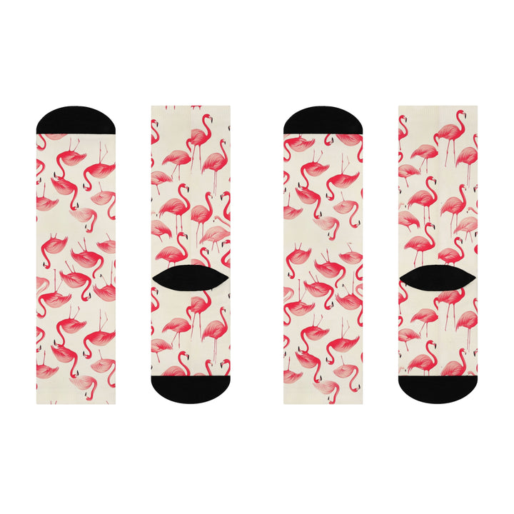 Flamingo Cushioned Crew Socks, Flamingo Socks - Brachjoyllc