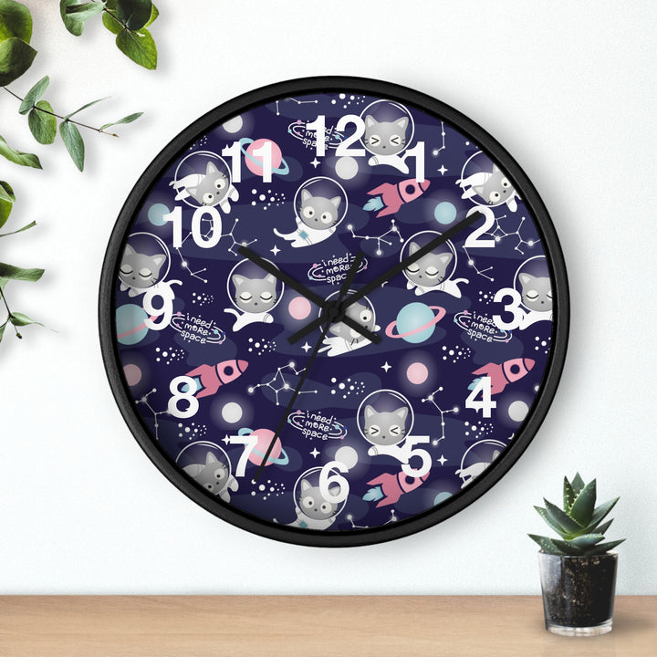 Space Cat Wall Clock, Cat Wall Clock - Brachjoyllc