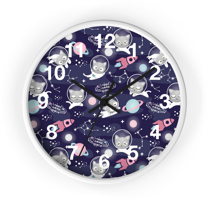 Space Cat Wall Clock, Cat Wall Clock - Brachjoyllc