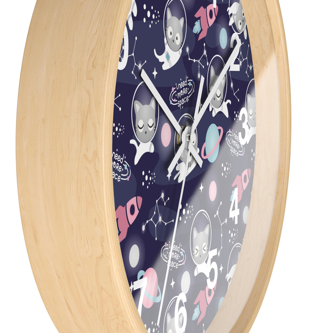 Space Cat Wall Clock, Cat Wall Clock - Brachjoyllc