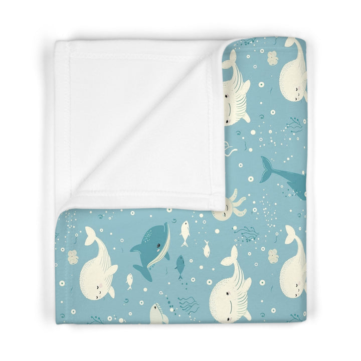 Whale Soft Fleece Baby Blanket, Whale Baby Blanket - Brachjoyllc