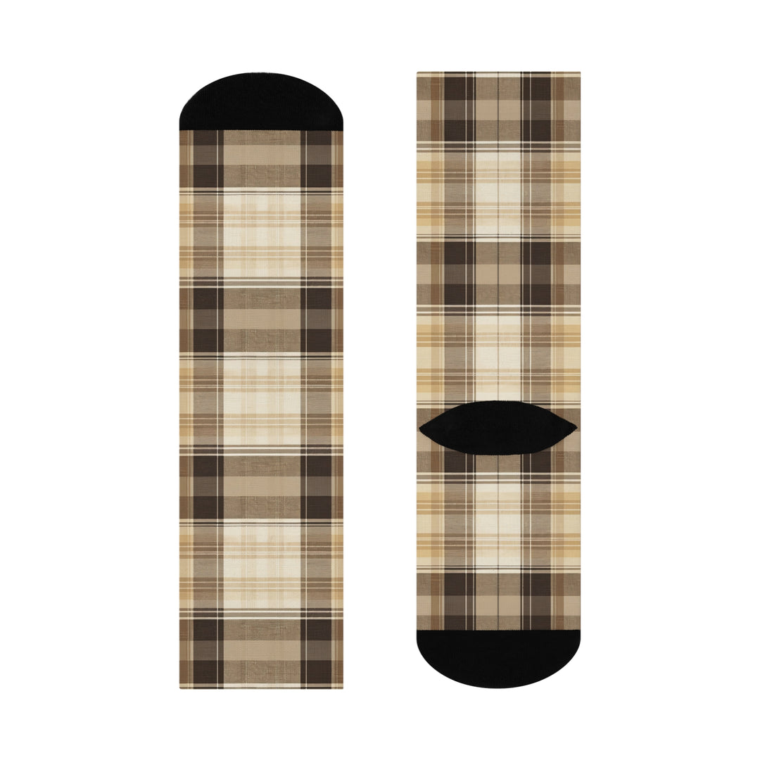 Plaid Boho3 Cushioned Crew Socks